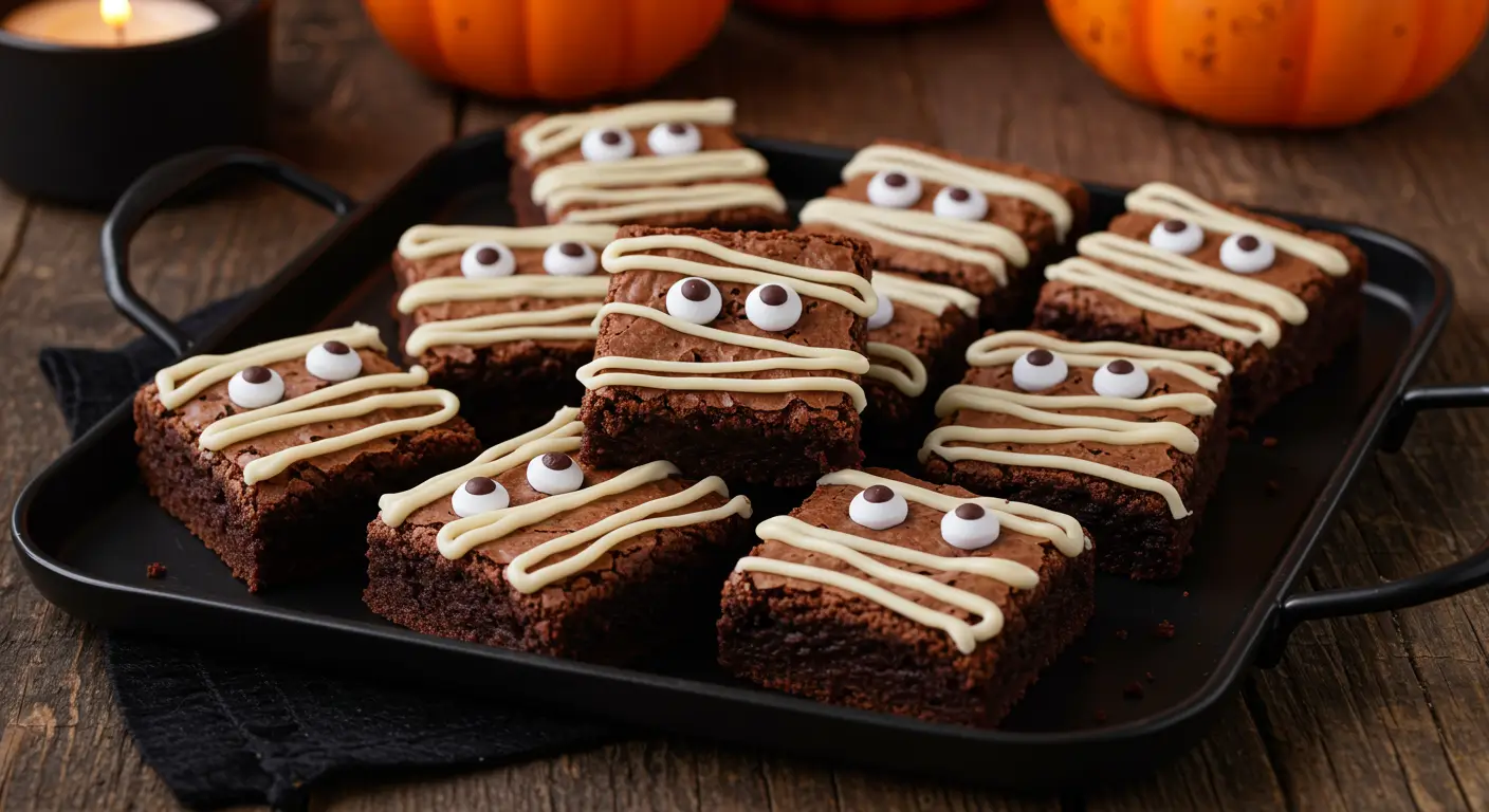 mummy halloween brownies