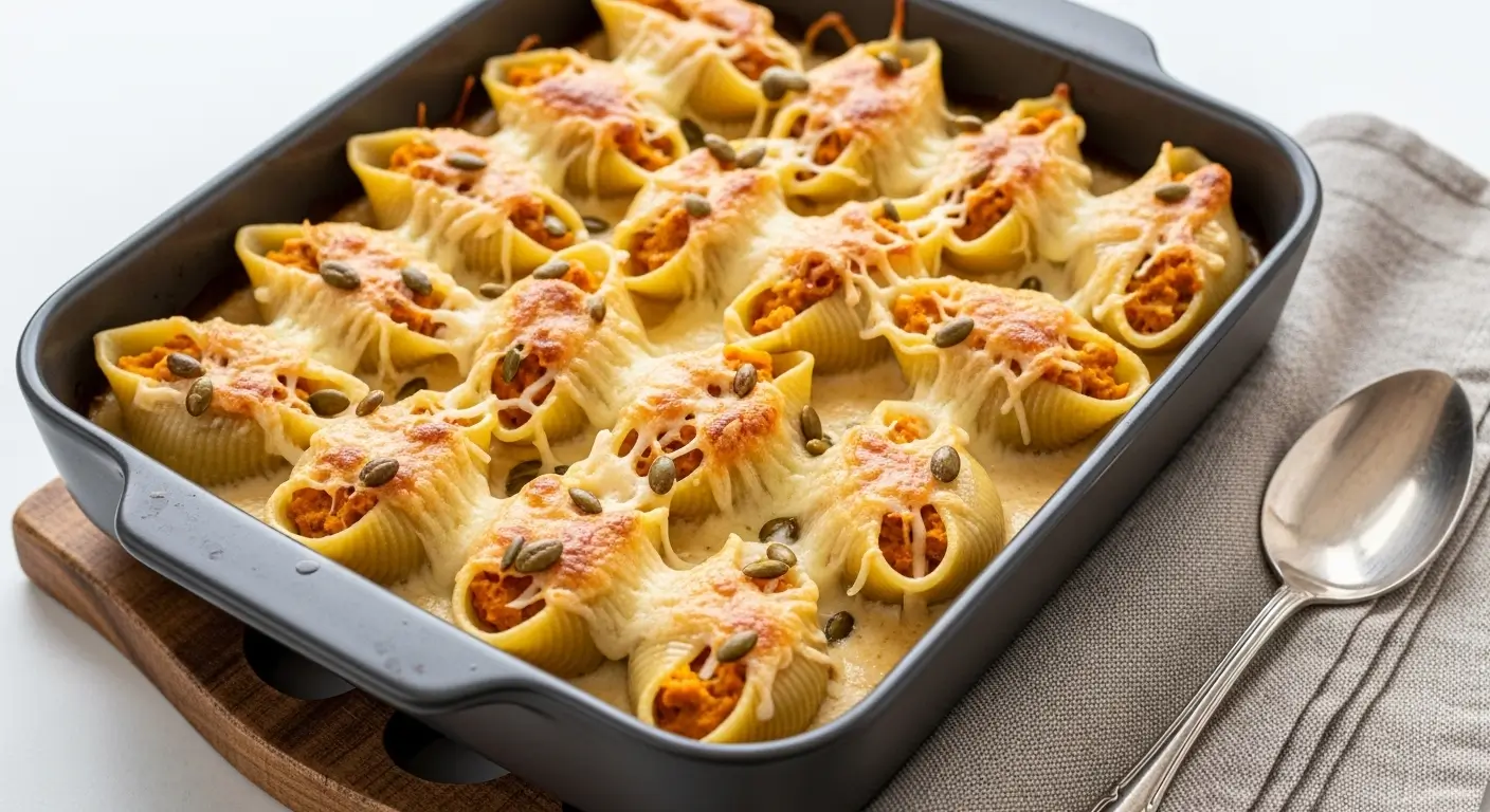 pumpkin and gouda stuffed shells