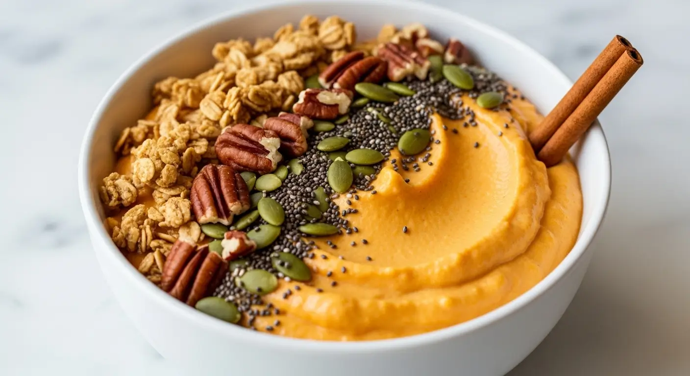 pumpkin protein cottage cheese bowl