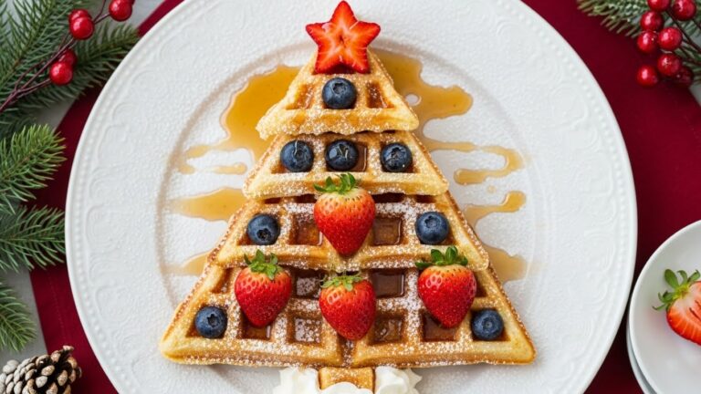 Christmas tree waffles