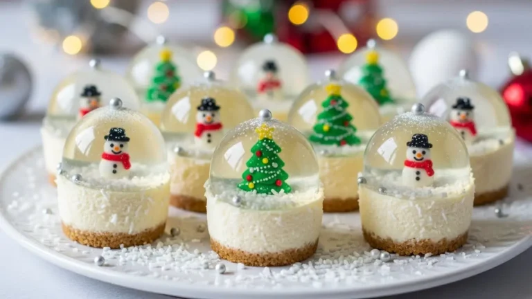 snow globe cheesecake bites