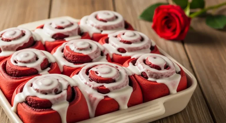 red velvet cinnamon rolls